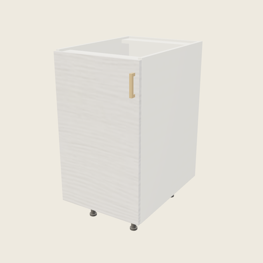 Torino White Pine Full Height Single Door Base Cabinet - B18FH — 2020 catalog rendering; left-hand arrangement shown; finish and installed options are illustrative
