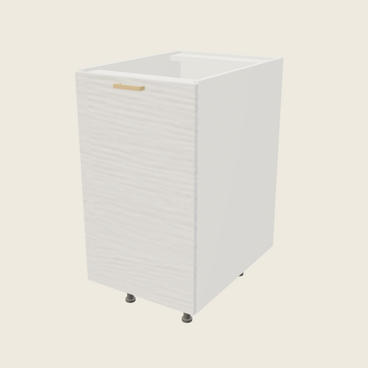 Torino White Pine Full Height Door Base with Double Trash Can Pullout - B18FHTCPO — 2020 catalog rendering; finish and installed options are illustrative