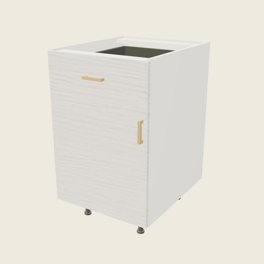 Torino White Pine Single Door Single Drawer Base - B21 — 2020 catalog rendering; left-hand arrangement shown; finish and installed options are illustrative