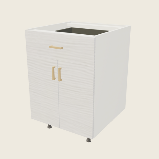 Torino White Pine Double Door Single Drawer Base - B24 — 2020 catalog rendering; finish and installed options are illustrative
