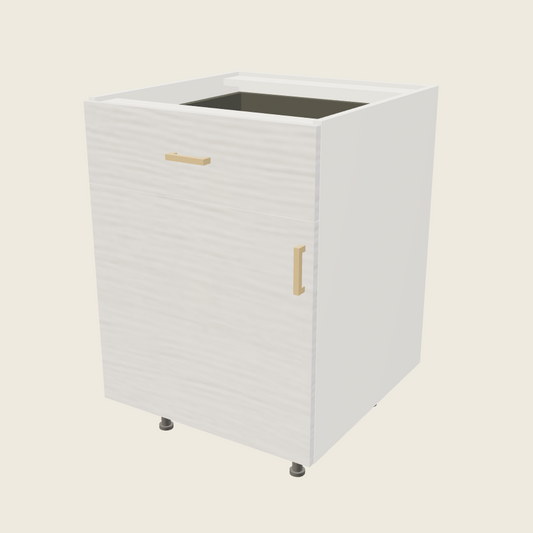Torino White Pine Single Door Single Drawer Base - B24S — 2020 catalog rendering; left-hand arrangement shown; finish and installed options are illustrative