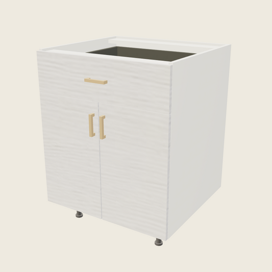 Torino White Pine Double Door Single Drawer Base - B27 — 2020 catalog rendering; finish and installed options are illustrative