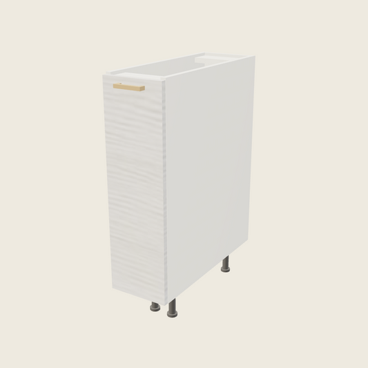 Torino White Pine Full Height Door Bases with Organizer Pullout - BPO9FH — 2020 catalog rendering; finish and installed options are illustrative