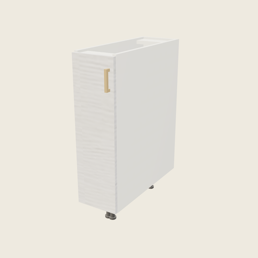 Torino White Pine Full Height Single Door Base Cabinet - BT9FH — 2020 catalog rendering; left-hand arrangement shown; finish and installed options are illustrative