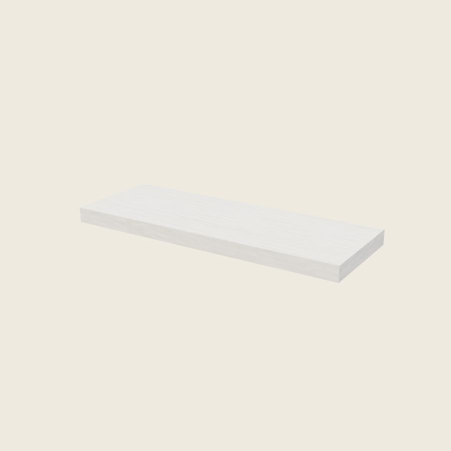 Torino White Pine Floating Shelf - FS36 — 2020 catalog rendering; finish and installed options are illustrative