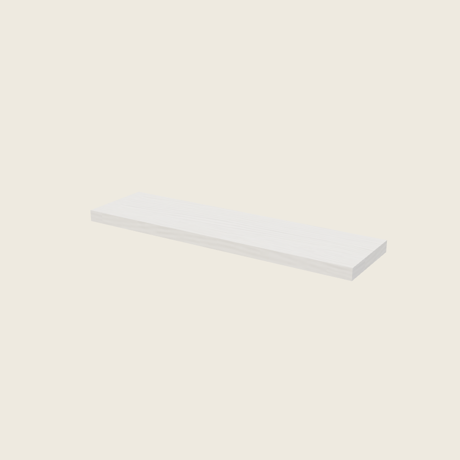 Torino White Pine Floating Shelf - FS48 — 2020 catalog rendering; finish and installed options are illustrative