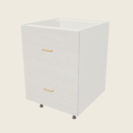 Torino White Pine Two Drawer Range Base - RB2DB24 — 2020 catalog rendering; finish and installed options are illustrative