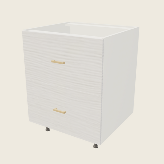 Torino White Pine Two Drawer Range Base - RB2DB27 — 2020 catalog rendering; finish and installed options are illustrative