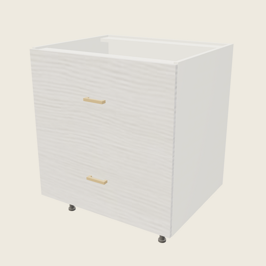 Torino White Pine Two Drawer Range Base - RB2DB30 — 2020 catalog rendering; finish and installed options are illustrative