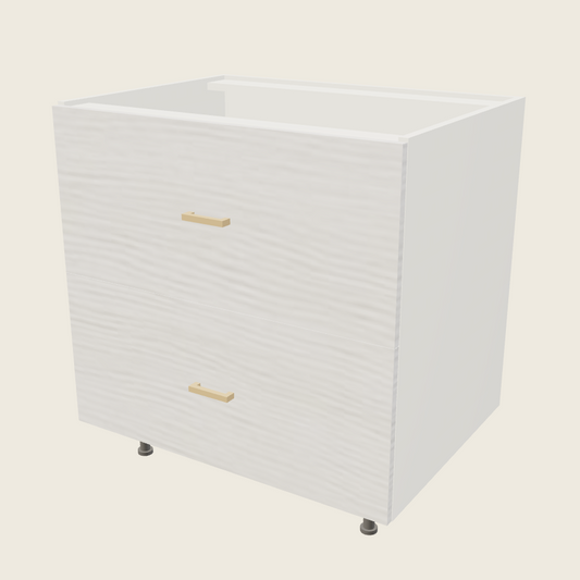 Torino White Pine Two Drawer Range Base - RB2DB33 — 2020 catalog rendering; finish and installed options are illustrative