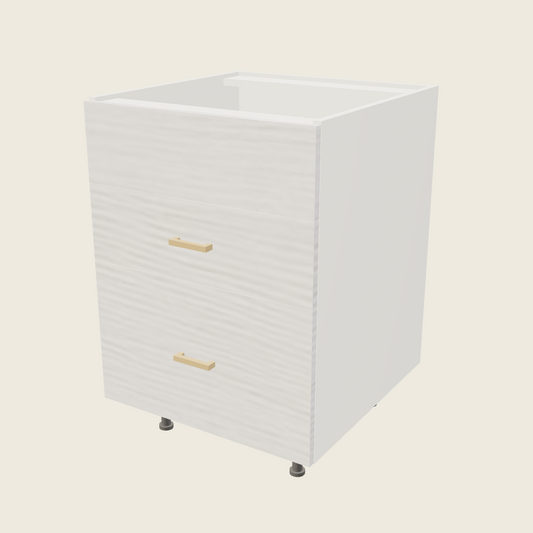 Torino White Pine Two Drawer One False Drawer Front Range Base - RB3DB24 — 2020 catalog rendering; finish and installed options are illustrative