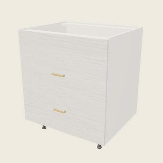 Torino White Pine Two Drawer One False Drawer Front Range Base - RB3DB30 — 2020 catalog rendering; finish and installed options are illustrative