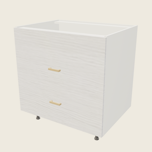 Torino White Pine Two Drawer One False Drawer Front Range Base - RB3DB33 — 2020 catalog rendering; finish and installed options are illustrative