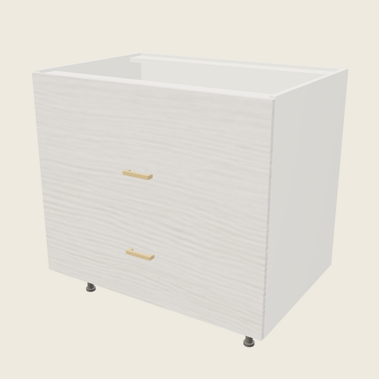Torino White Pine Two Drawer One False Drawer Front Range Base - RB3DB36 — 2020 catalog rendering; finish and installed options are illustrative