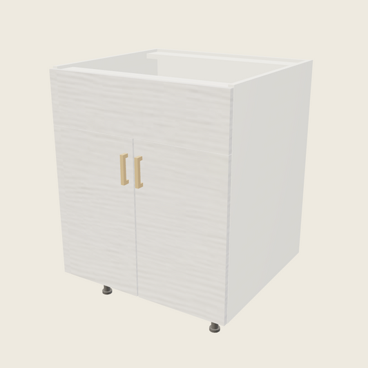 Torino White Pine Double Door Single False Drawer Front Sink Base - SB27 — 2020 catalog rendering; finish and installed options are illustrative