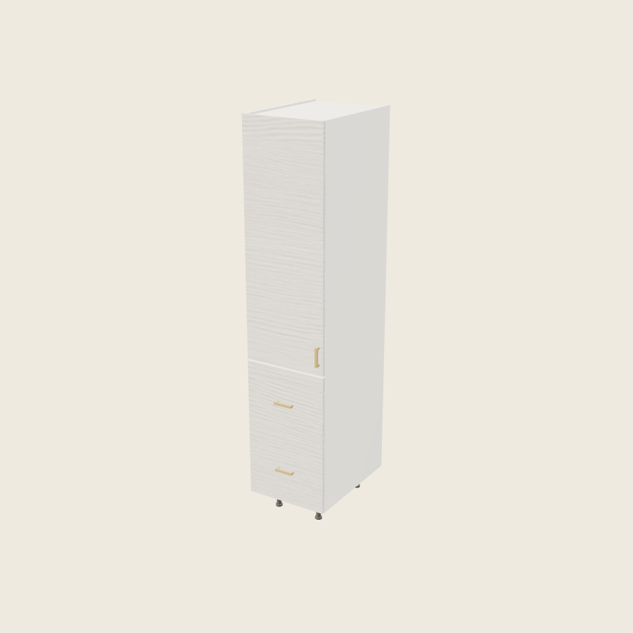 Torino White Pine Tall Two Drawer Utility Cabinet - T2DB1884 — 2020 catalog rendering; left-hand arrangement shown; finish and installed options are illustrative