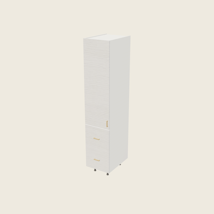 Torino White Pine Tall Two Drawer Utility Cabinet - T2DB1889 — 2020 catalog rendering; left-hand arrangement shown; finish and installed options are illustrative