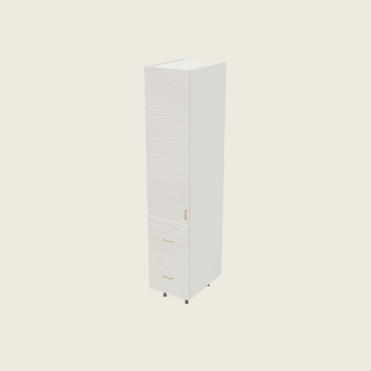 Torino White Pine Tall Two Drawer Utility Cabinet - T2DB1889 — 2020 catalog rendering; left-hand arrangement shown; finish and installed options are illustrative
