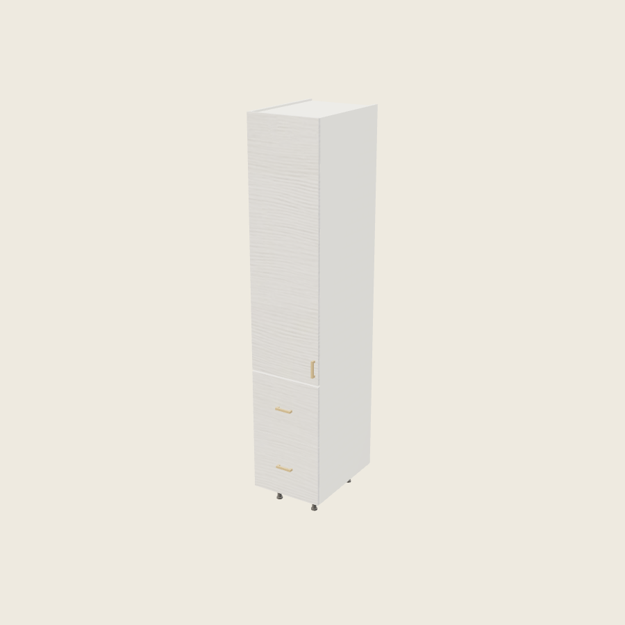 Torino White Pine Tall Two Drawer Utility Cabinet - T2DB1894 — 2020 catalog rendering; left-hand arrangement shown; finish and installed options are illustrative