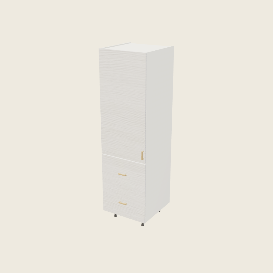 Torino White Pine Tall Two Drawer Utility Cabinet - T2DB2484 — 2020 catalog rendering; left-hand arrangement shown; finish and installed options are illustrative
