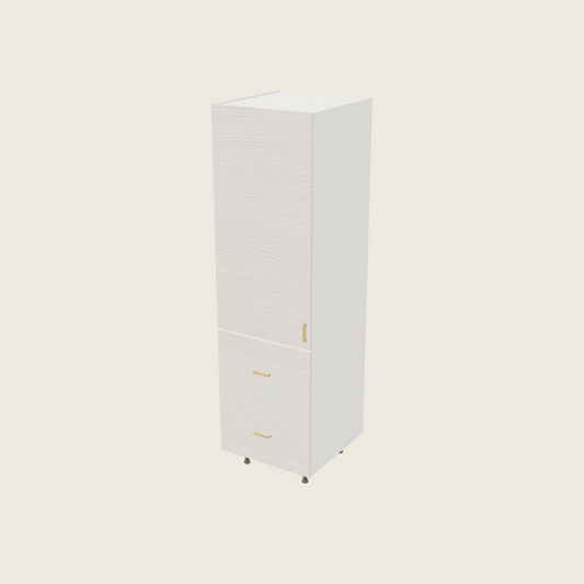 Torino White Pine Tall Two Drawer Utility Cabinet - T2DB2484 — 2020 catalog rendering; left-hand arrangement shown; finish and installed options are illustrative