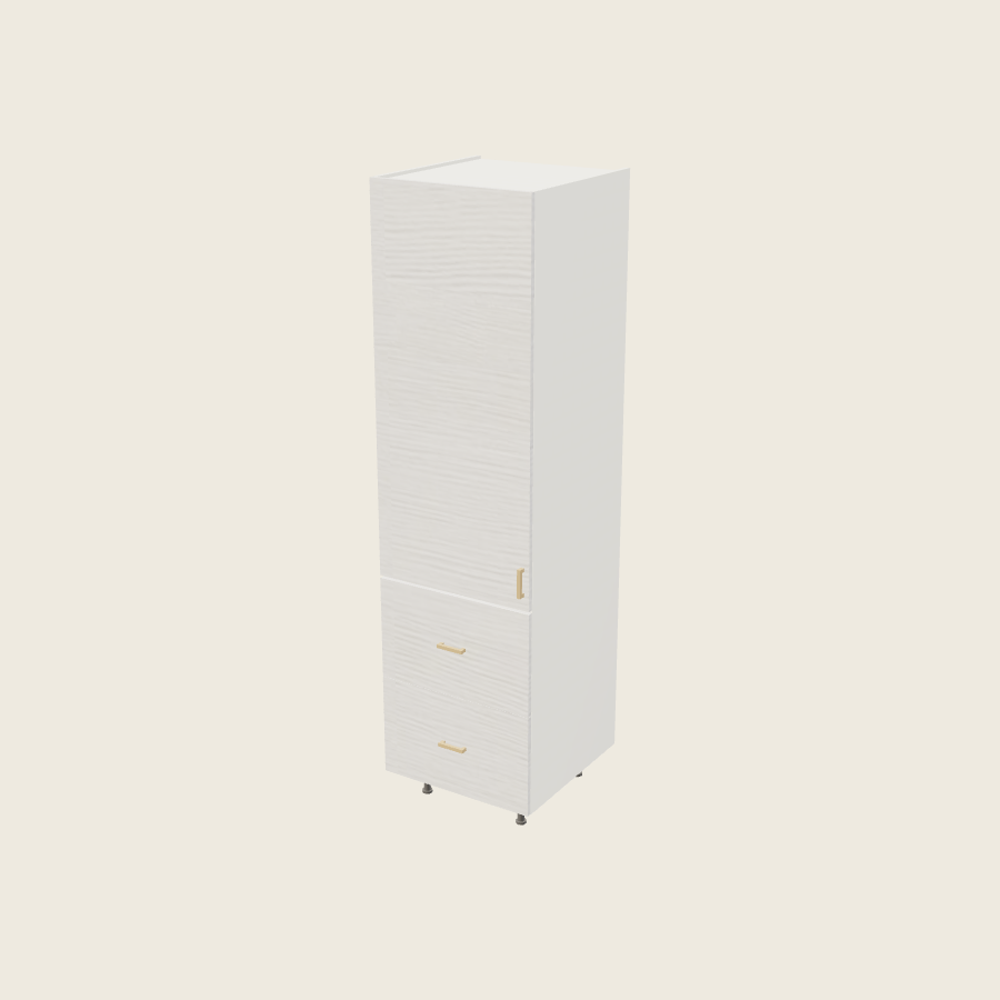 Torino White Pine Tall Two Drawer Utility Cabinet - T2DB2489 — 2020 catalog rendering; left-hand arrangement shown; finish and installed options are illustrative