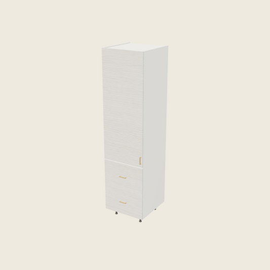 Torino White Pine Tall Two Drawer Utility Cabinet - T2DB2494 — 2020 catalog rendering; left-hand arrangement shown; finish and installed options are illustrative