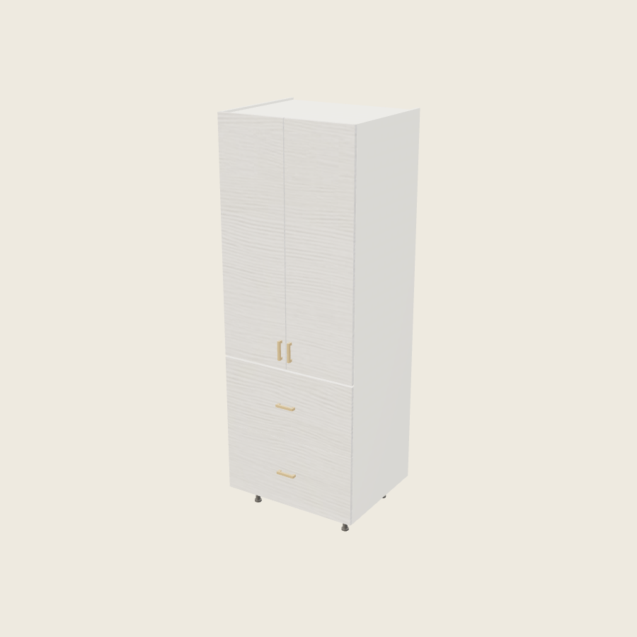 Torino White Pine Tall Two Drawer Utility Cabinet - T2DB3084 — 2020 catalog rendering; finish and installed options are illustrative