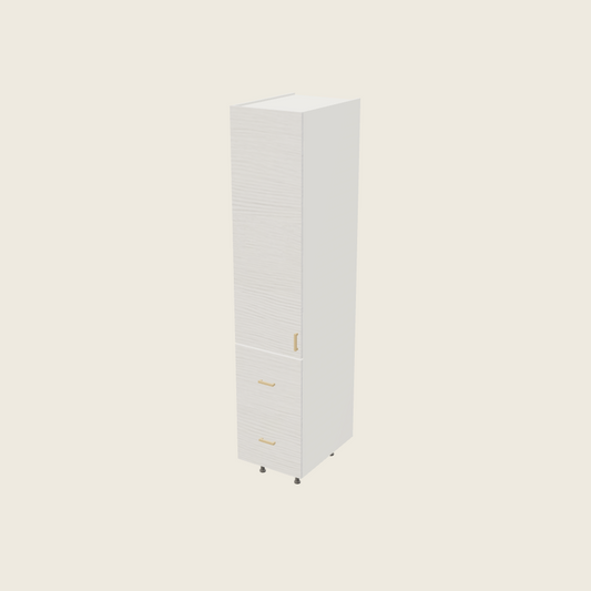Torino White Pine Tall Two Drawer with One Inner Drawer Utility Cabinet - T2DBID1889 — 2020 catalog rendering; left-hand arrangement shown; finish and installed options are illustrative