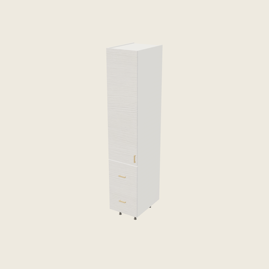 Torino White Pine Tall Two Drawer with One Inner Drawer Utility Cabinet - T2DBID1894 — 2020 catalog rendering; left-hand arrangement shown; finish and installed options are illustrative