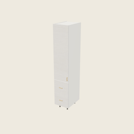 Torino White Pine Tall Two Drawer with One Inner Drawer Utility Cabinet - T2DBID1894 — 2020 catalog rendering; left-hand arrangement shown; finish and installed options are illustrative