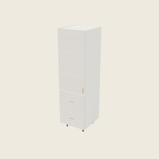 Torino White Pine Tall Two Drawer with One Inner Drawer Utility Cabinet - T2DBID2484 — 2020 catalog rendering; left-hand arrangement shown; finish and installed options are illustrative