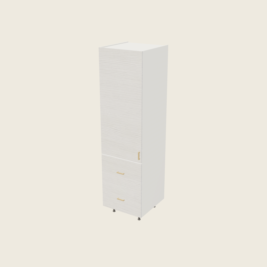 Torino White Pine Tall Two Drawer with One Inner Drawer Utility Cabinet - T2DBID2489 — 2020 catalog rendering; left-hand arrangement shown; finish and installed options are illustrative