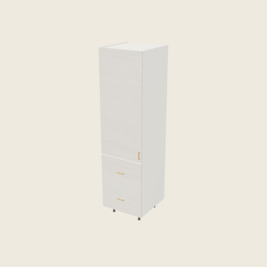Torino White Pine Tall Two Drawer with One Inner Drawer Utility Cabinet - T2DBID2489 — 2020 catalog rendering; left-hand arrangement shown; finish and installed options are illustrative
