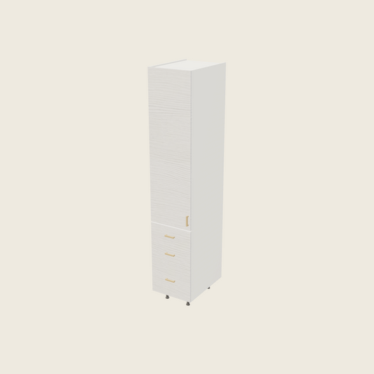 Torino White Pine Tall Three Drawer Utility Cabinet - T3DB1894 — 2020 catalog rendering; left-hand arrangement shown; finish and installed options are illustrative