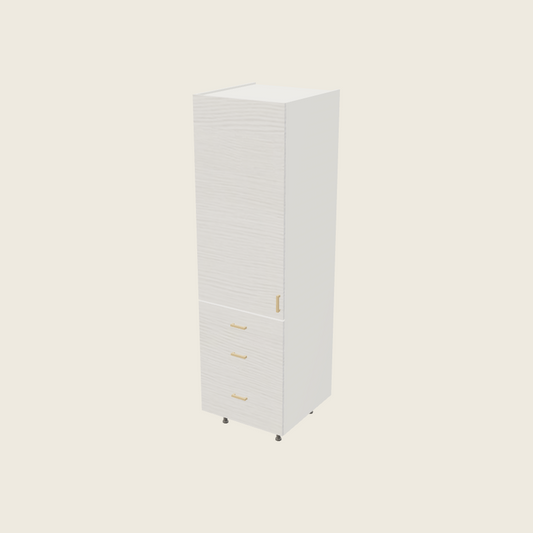 Torino White Pine Tall Three Drawer Utility Cabinet - T3DB2484 — 2020 catalog rendering; left-hand arrangement shown; finish and installed options are illustrative