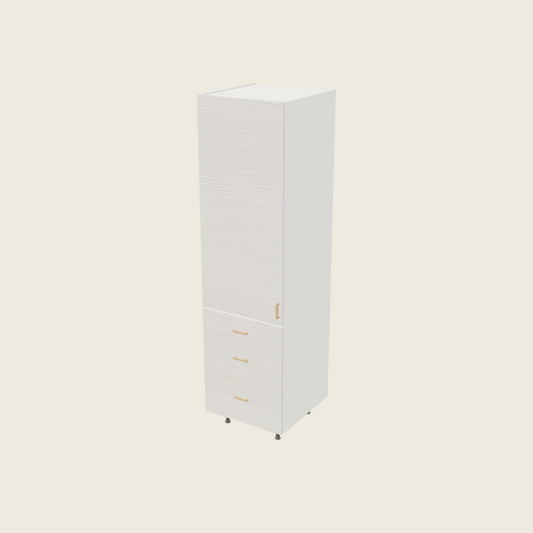 Torino White Pine Tall Three Drawer Utility Cabinet - T3DB2489 — 2020 catalog rendering; left-hand arrangement shown; finish and installed options are illustrative