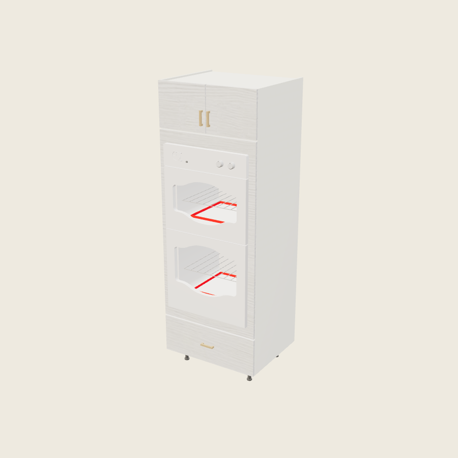 Torino White Pine Tall Double Oven One Drawer Utility Cabinet - TOD3084 — 2020 catalog rendering; finish and installed options are illustrative