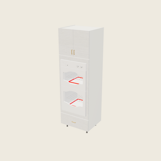 Torino White Pine Tall Double Oven One Drawer Utility Cabinet - TOD3094 — 2020 catalog rendering; finish and installed options are illustrative