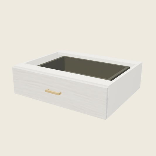 Torino White Pine Vanity Knee Drawer - VKD27 — 2020 catalog rendering; finish and installed options are illustrative