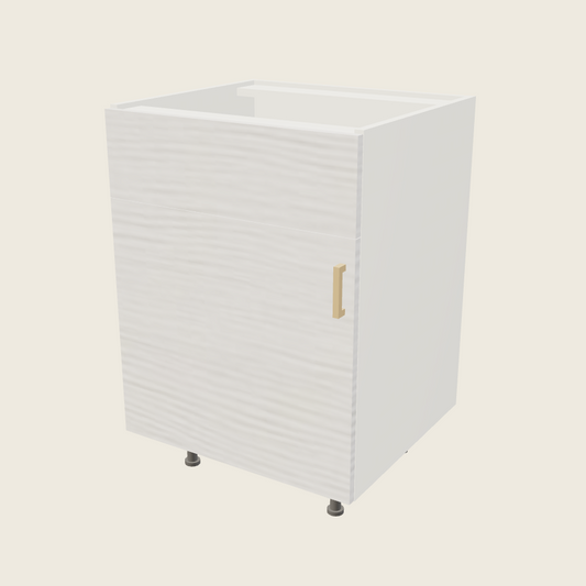 Torino White Pine Single Door Single False Drawer Front Vanity Sink Base - VSB24S — 2020 catalog rendering; left-hand arrangement shown; finish and installed options are illustrative