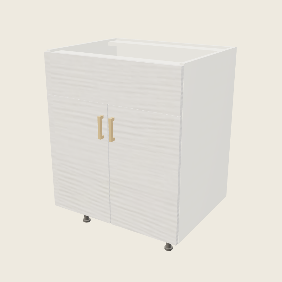 Torino White Pine Double Door Single False Drawer Front Vanity Sink Base - VSB27 — 2020 catalog rendering; finish and installed options are illustrative