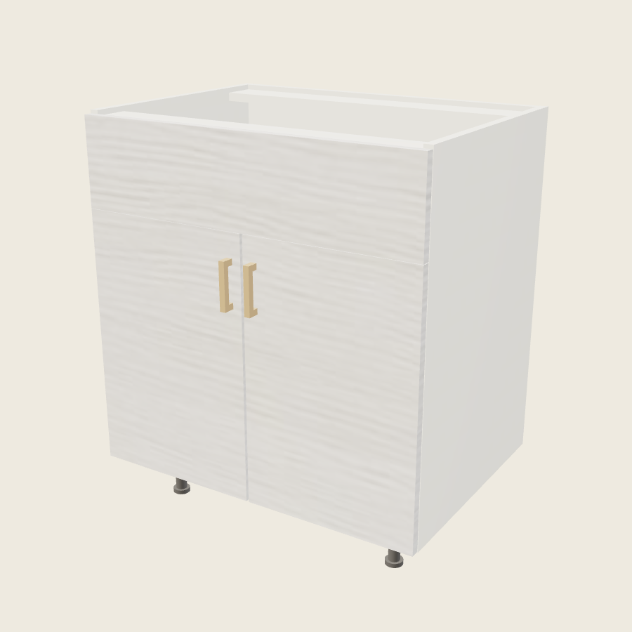 Torino White Pine Double Door Single False Drawer Front Vanity Sink Base - VSB30 — 2020 catalog rendering; finish and installed options are illustrative