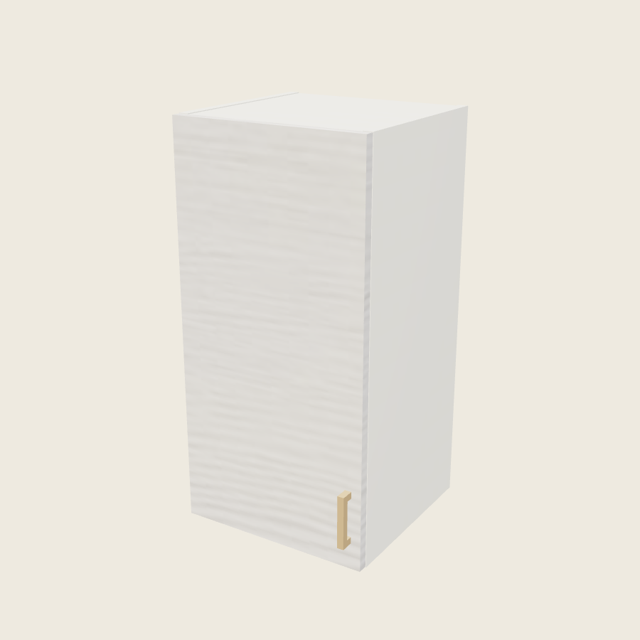 Torino White Pine Single Door Wall Cabinet - W1530 — 2020 catalog rendering; left-hand arrangement shown; finish and installed options are illustrative